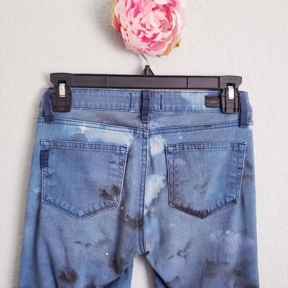 ‎Paige Airbrushed Starry Night Zebra Print Skinny Jeans - Picture 5 of 6